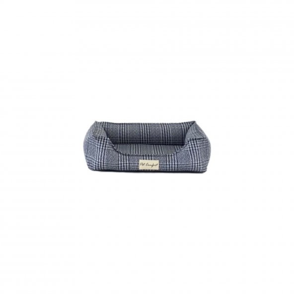 Pet Comfort Delta  Mavi Kareli Kedi ve Köpek Yatağı XS 55x45cm