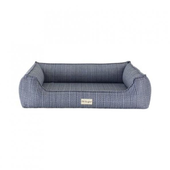 Pet Comfort Delta  Mavi Kareli Köpek Yatağı L 105x80cm - 2
