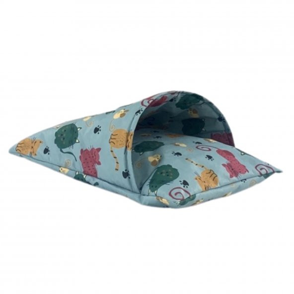 Pet Comfort Cave Lotus Kedi Yatağı Mavi 60X45cm