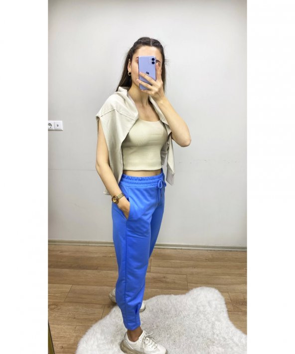 İki İplik İndigo Renk Eşofman Altı - 2