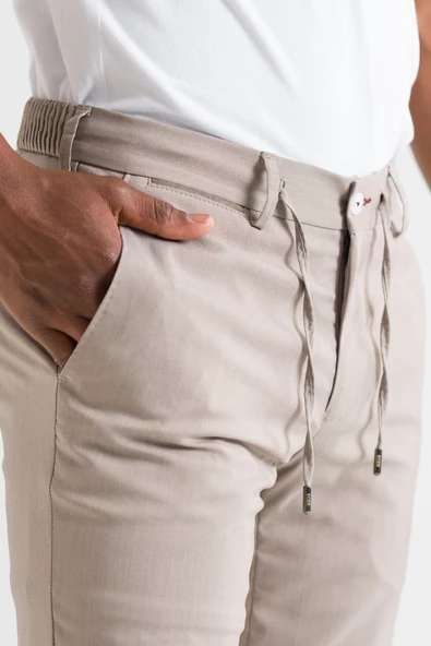 Ecer Slimfit Beli Lastikli İplikli İnce Yazlık Kumaş Jogger Pantolon - 6