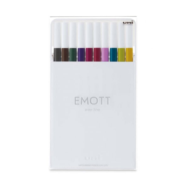 Uni Emott 0.4 fine Akrilik Uçlu Kalem 10lu Set Sakin Renkler