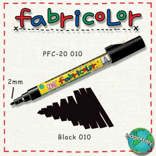 Zig Fabricolor Örtücü Kumaş Boyama Kalemi SİYAH ürün görseli