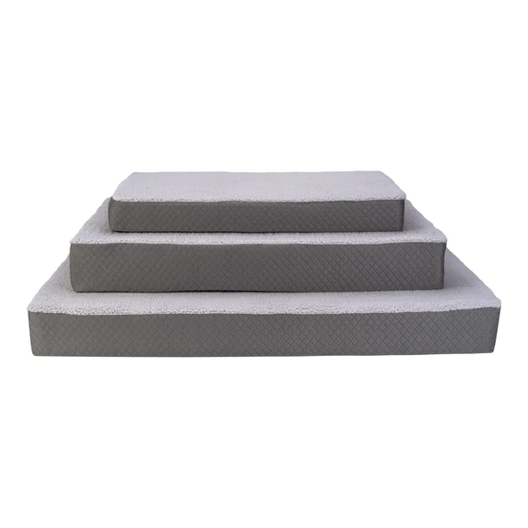 Pet Comfort Lima Ortopedik Köpek Yatağı Gri Peluş M 90x60x12cm - Resim 4
