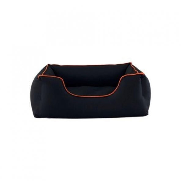 Pet Comfort Alpha  Köpek Yatağı Siyah w Turuncu Biye M 80x65cm
