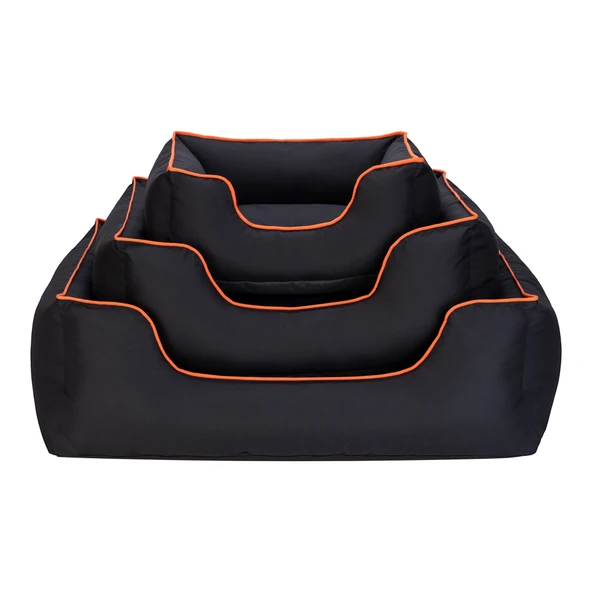 Pet Comfort Alpha  Köpek Yatağı Siyah w Turuncu Biye L 105x85cm - Resim 4