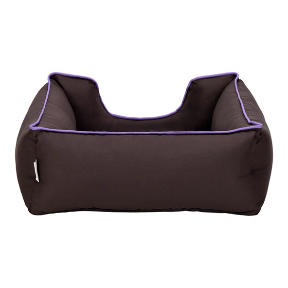 Pet Comfort Alpha  Kedi ve Köpek Yatağı Kahverengi w Mor Biye S 60x50cm - Resim 3