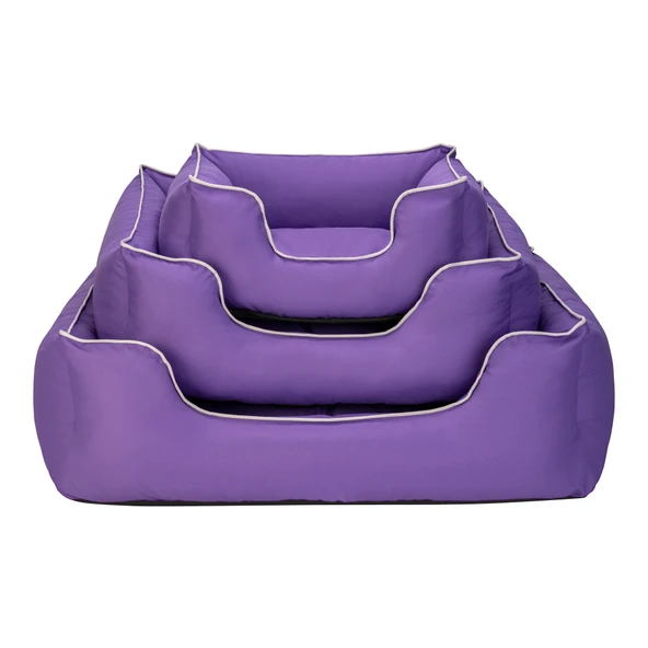 Pet Comfort Alpha  Köpek Yatağı Mor w Beyaz Biye M 80x65cm - Resim 4