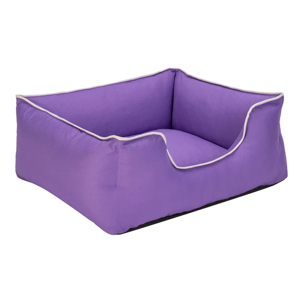 Pet Comfort Alpha  Kedi ve Köpek Yatağı Mor w Beyaz Biye S 60x50cm - Resim 2