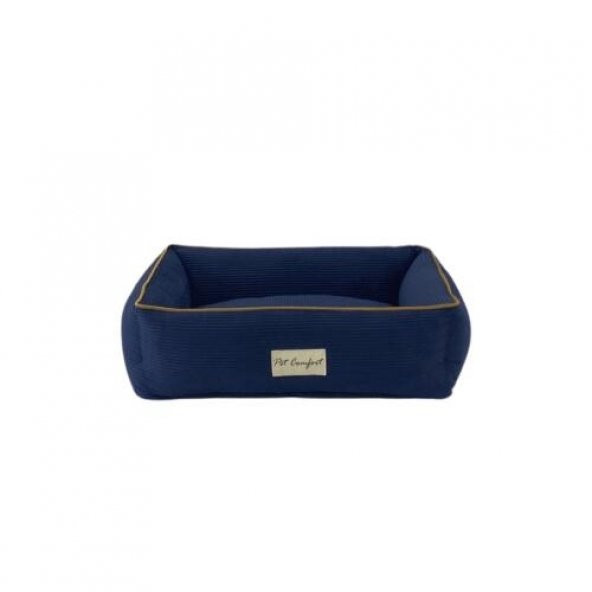 Pet Comfort Golf  Kedi ve Köpek Yatağı Parliament Mavi w Hardal Biye XS 55x45cm ürün görseli