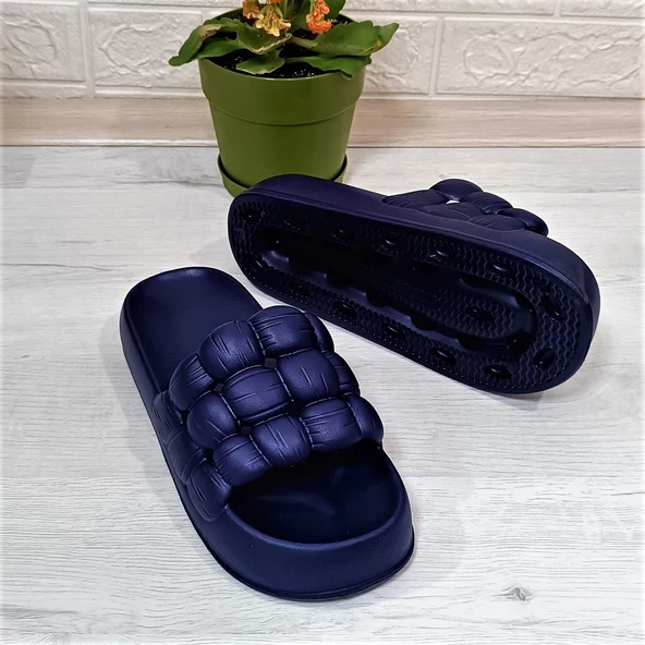 Sonimix 12701 Lacivert Hafif Rahat Günlük Havuz Plaj Kadın Terliği - Resim 7