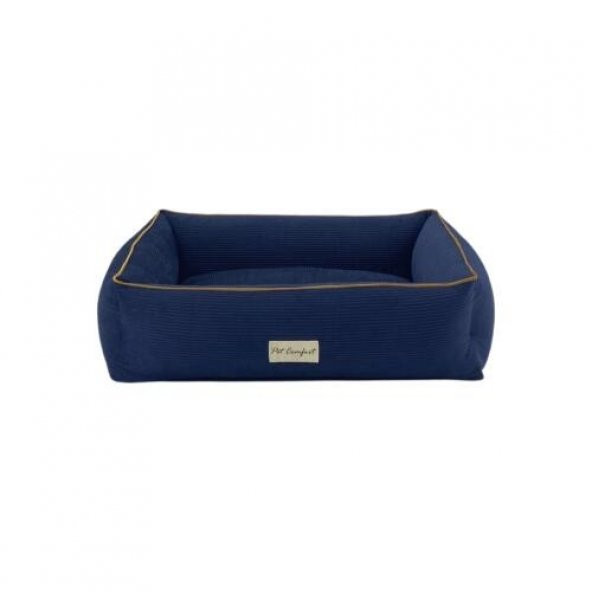 Pet Comfort Golf  Kedi ve Köpek Yatağı Parliament Mavi w Hardal Biye S 75x60cm ürün görseli