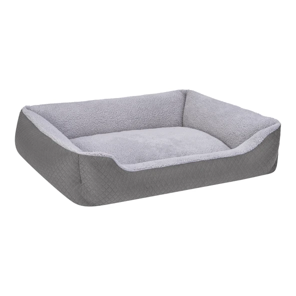 Pet Comfort Bravo Duo  Köpek Yatağı Gri/Gri Peluş L 90x70cm - Resim 2