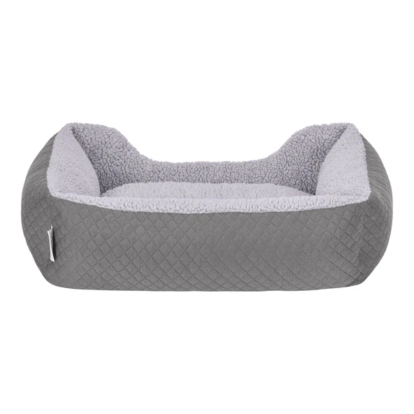 Pet Comfort Bravo Duo  Kedi ve Köpek Yatağı Gri/Gri Peluş S 55x45cm - Resim 3