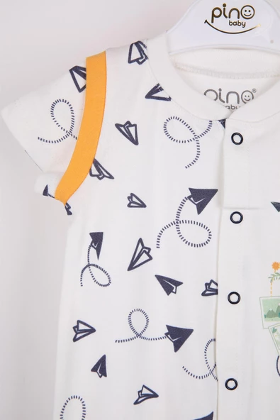 Çıtçıtlı Travel Desen Unisex Bebek Tulum 2904 - 2