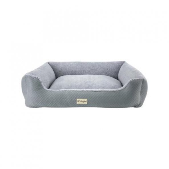 Pet Comfort Bravo Duo  Köpek Yatağı Gri/Gri Peluş XL 105x80cm - Resim 2