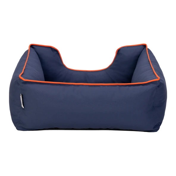 Pet Comfort Alpha  Kedi ve Köpek Yatağı Lacivert w Turuncu Biye S 60x50cm - Resim 3
