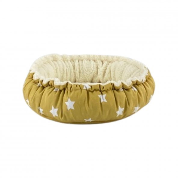 Pet Comfort Sunflower Kedi ve Köpek Yatağı Çift Taraflı Sarı Star/Peluş 60cm ürün görseli