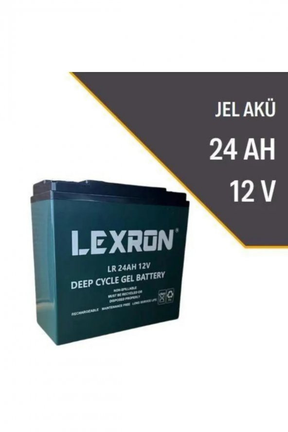 Lexron 12 Volt 24ah Amper Solar Sistem Ve Elektrikli Araç Jel ve Bisiklet Akü