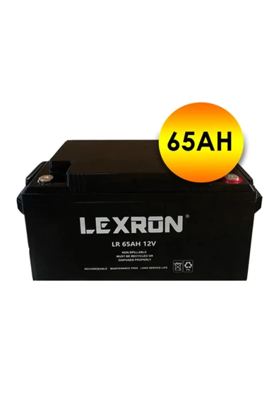 Lexron 65 Amper 12 Volt Jel Akü - deep cycle - 65 Ah Jel Akü