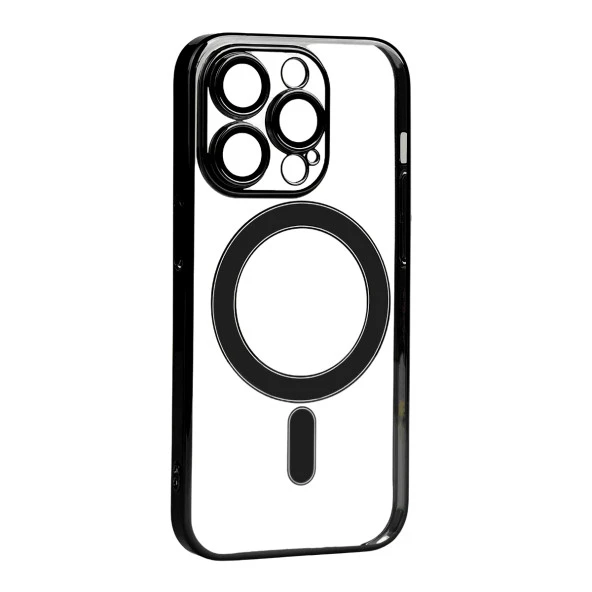 Apple iPhone 14 Pro Max Kılıf Kamera Korumalı Magsafe Sert PC Zore Porto Kapak Kılıf  Siyah