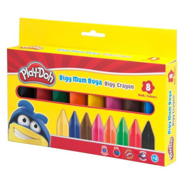 Play-Doh Bigy Mum Boya 8 Renk 19 mm