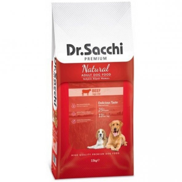 Dr.Sacchi Premium Natural Beef Yetişkin Köpek Maması 15 Kg