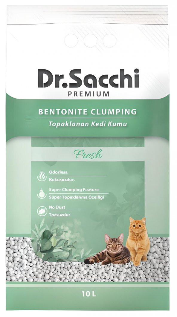 Dr.Sacchi Fresh Bentonit Kedi Kumu 10 Lt