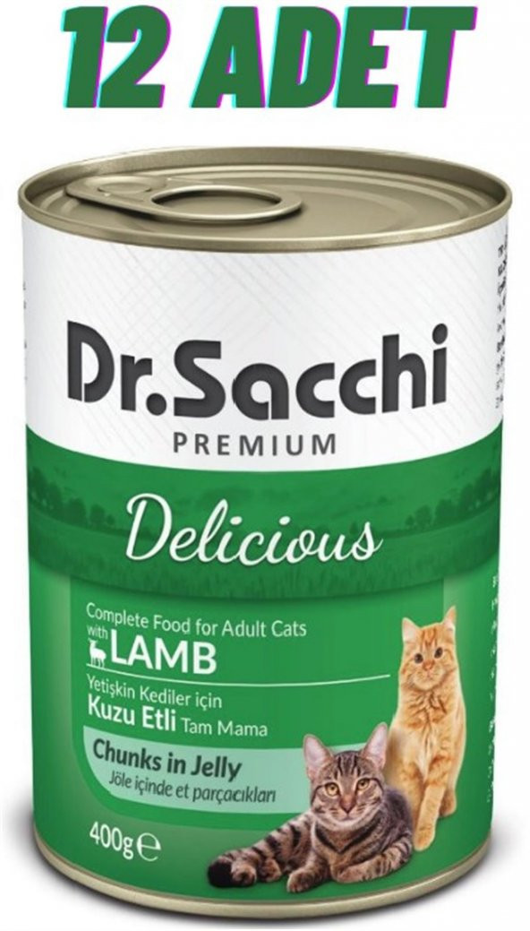 Dr.Sacchi Kuzu Etli Kedi Konservesi 12x400 Gr - 1