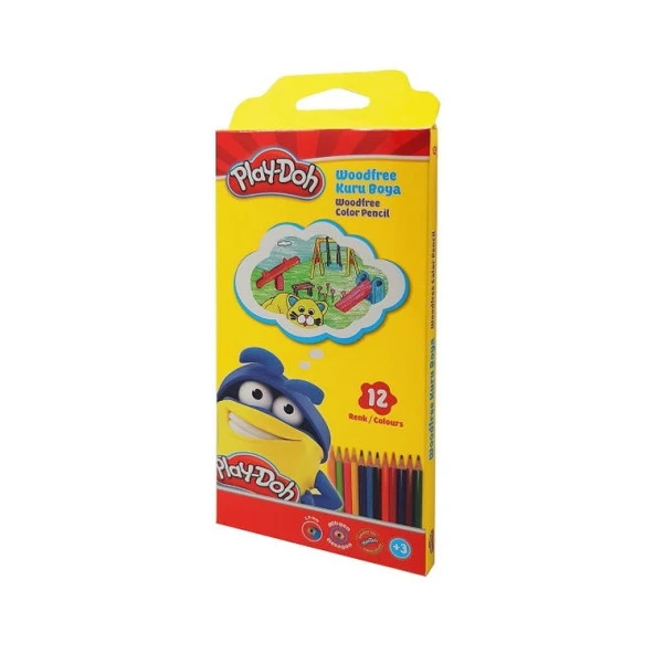 Play-Doh 12 Renk Woodfree Kuru Boya