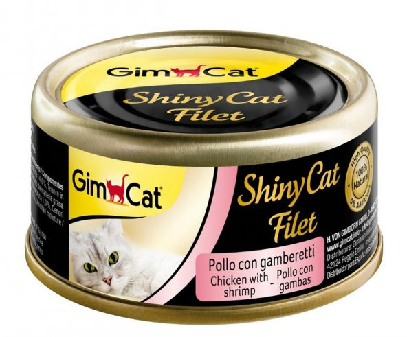 Gimcat Shinycat Kıyılmış Fileto Tavuk Karides Kedi Konsevesi 70 Gr