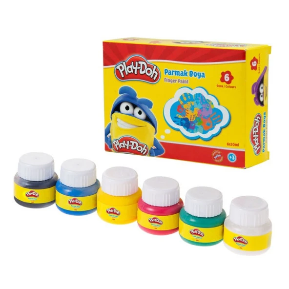 Play-Doh Parmak Boyası 6 Renk x 30 ml.