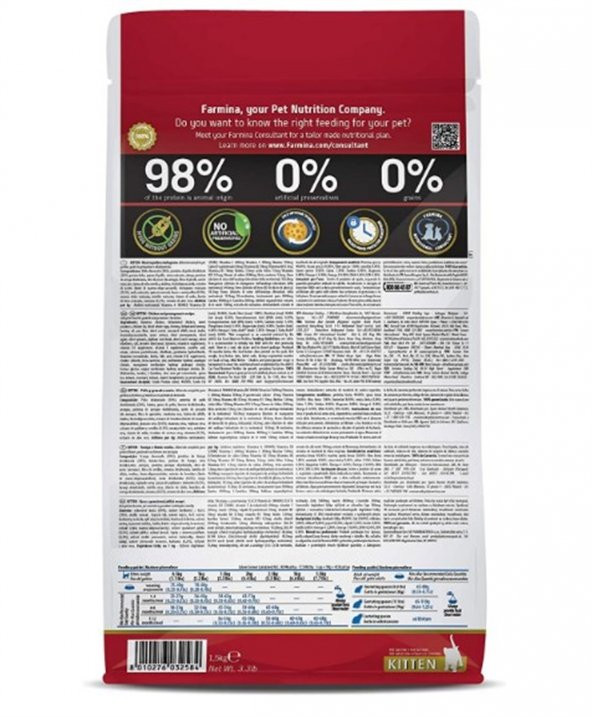 N&D Tahılsız Kitten Tavuk Nar Kedi Maması 1,5 Kg - Resim 2