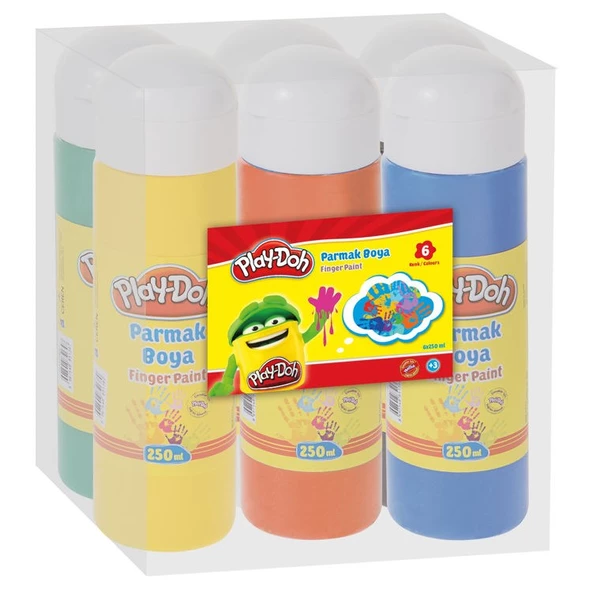 Play-Doh Parmak Boyası 6 Renk x 250 ml.