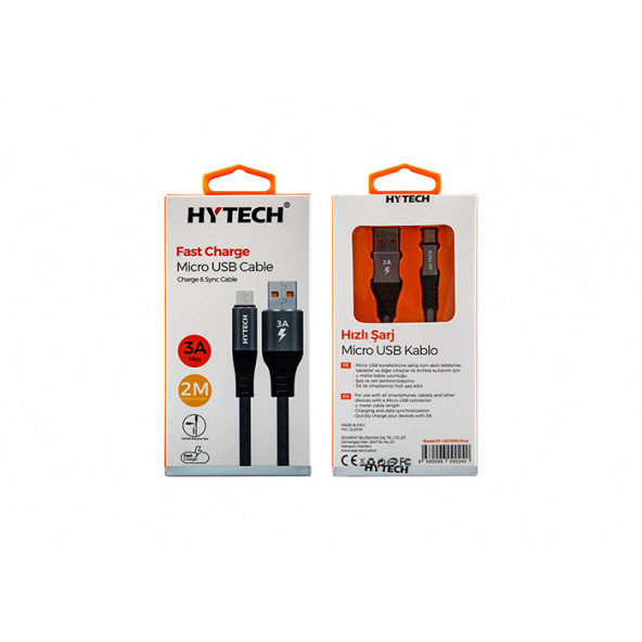 Hytech Hy-X2102M Micro Usb 2 Metre 3 Amper Şarj Kablosu - Resim 3