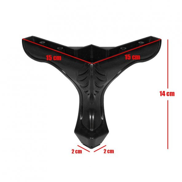 Mobilya Kanepe Masa Sehpa Puf Ayağı Siyah Baza Ayak 14 cm - Resim 3