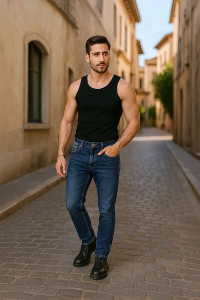 Erkek Jean Pantolon Mavi - 2