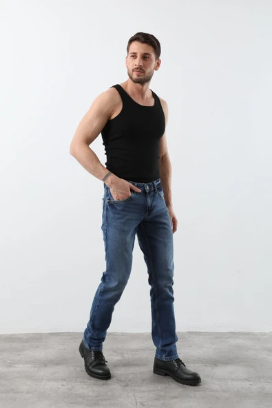 Erkek Jean Pantolon Mavi - 5