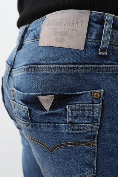 Erkek Jean Pantolon Mavi - 8