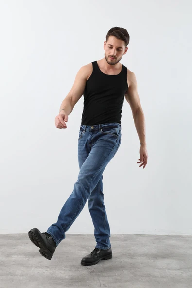 Erkek Jean Pantolon Mavi - 4