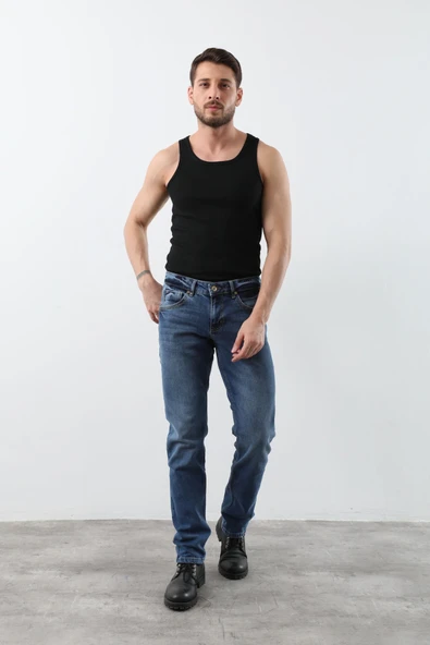 Erkek Jean Pantolon Mavi - 3