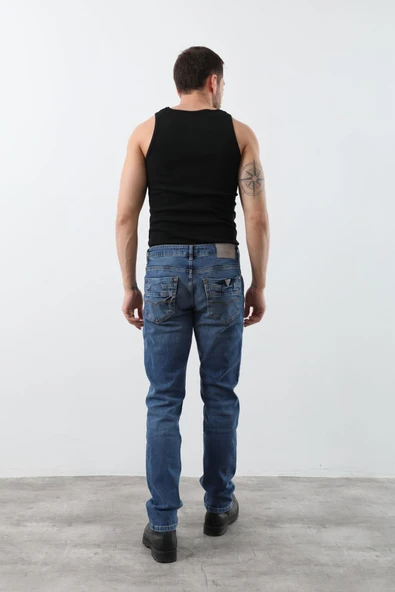 Erkek Jean Pantolon Mavi - 6