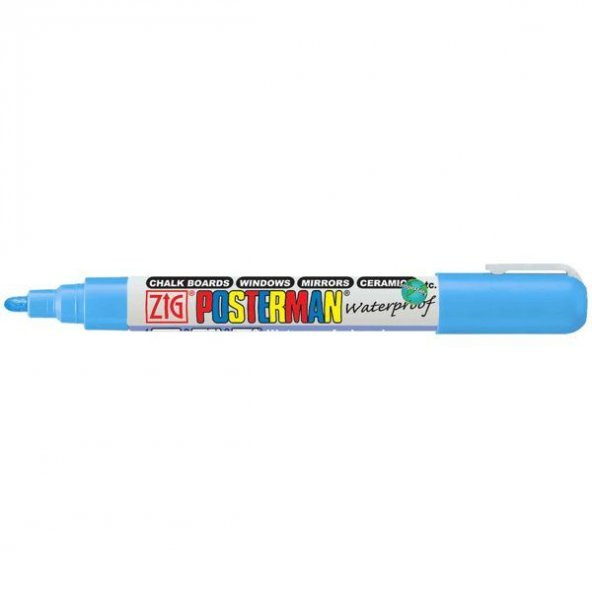 Zig Posterman Waterproof Boyama Markeri Medium Uç 2 mm LIGHT BLUE - 1