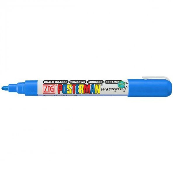 Zig Posterman Waterproof Boyama Markeri Medium Uç 2 mm BLUE
