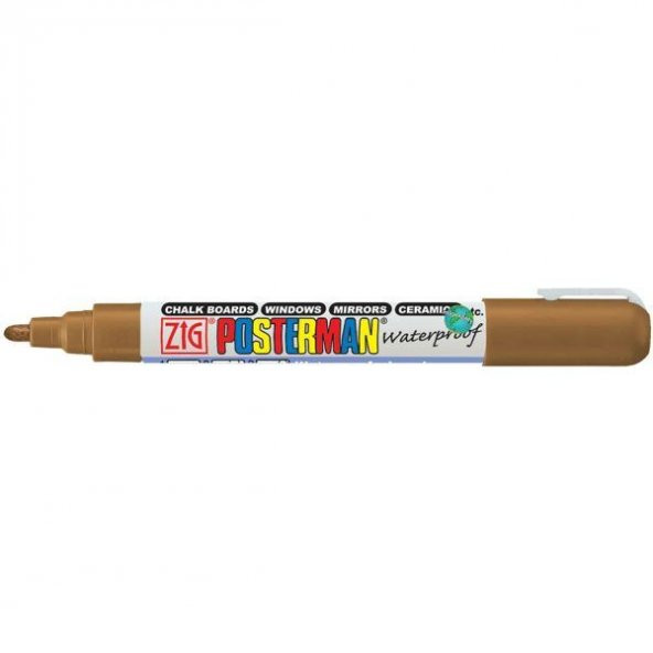 Zig Posterman Waterproof Boyama Markeri Medium Uç 2 mm BROWN