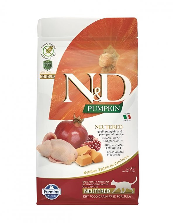 N&D Pumpkin Bıldırcın & Nar Neutered Kedi Maması 1,5 Kg - 3