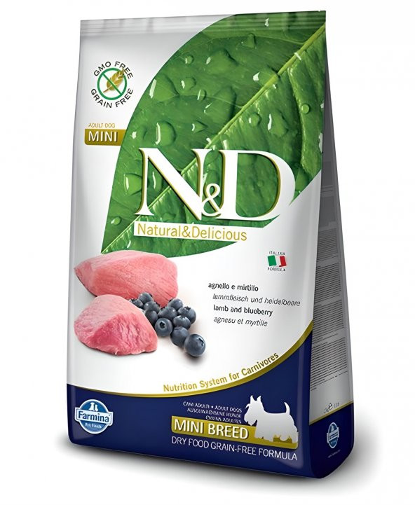 N&D Kuzulu Yaban Mersinli Tahılsız Küçük Irk Köpek Maması 2,5 Kg - 2