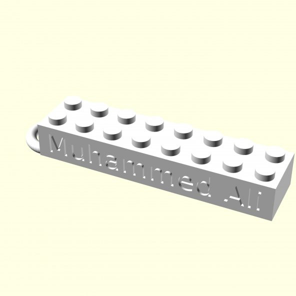 Muhammed Ali Kişiye Özel Üretim Zincirsiz Lego Anahtarlık Sevgiliye Eşe Hediyelik Organik Plastikten