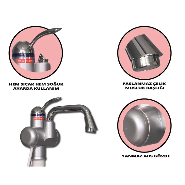 Sıcak Musluk - ASG - 2S - Elektrikli ısıtıcılı musluk - 4
