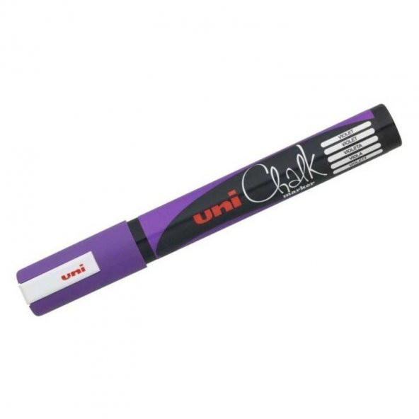 Uni Chalk 1.8-2.5 mm Yuvarlak Uç Su Bazlı Sıvı Tebeşir Kalemi Mor